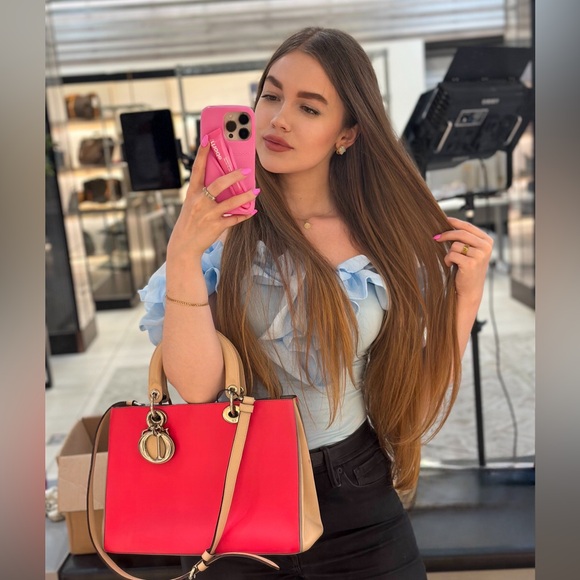 Celine Pink and Tan Satchel